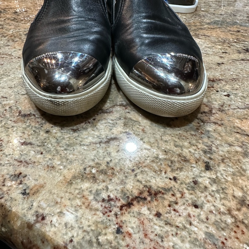 Miu Miu Black Flats with Silver Cap Toe - Picture 6 of 7